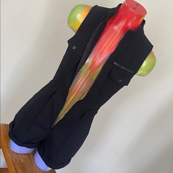 Guess Black Sleeveless Romper with Front Zip - Picture 14 of 16